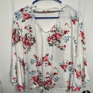 Fun keyhole top with bell sleeves